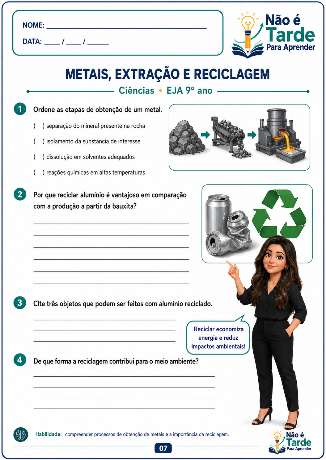 Folha de atividade EJA 8